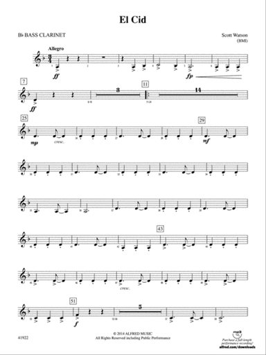 El Cid: B-flat Bass Clarinet