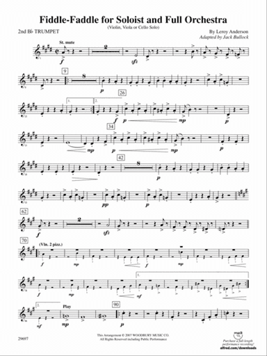 Fiddle-Faddle for Soloist and Full Orchestra: 2nd B-flat Trumpet