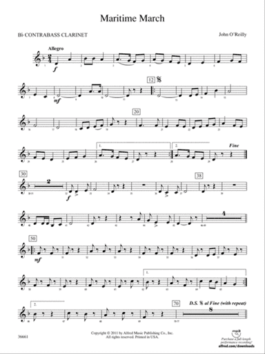 Maritime March: (wp) B-flat Contrabass Clarinet