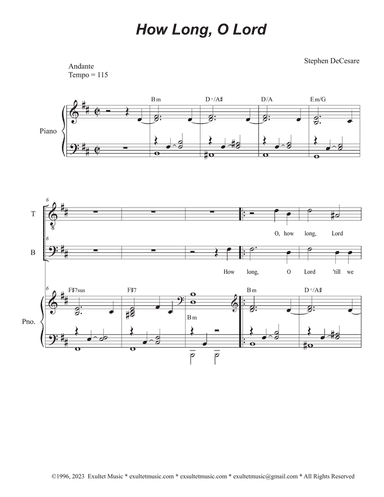 How Long, O Lord (Duet for Tenor and Bass solo)