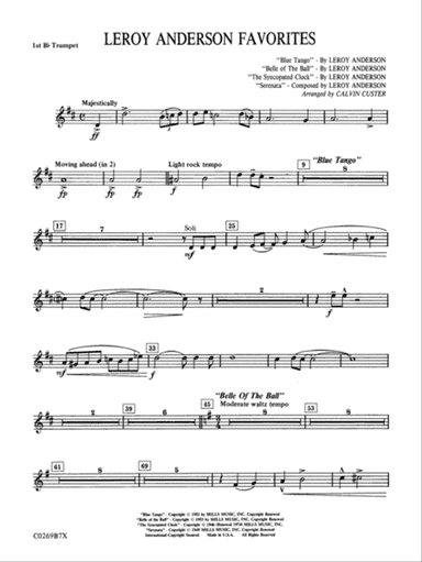 Leroy Anderson Favorites: 1st B-flat Trumpet