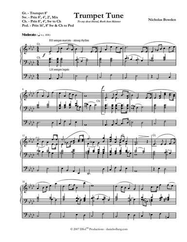 Trumpet Tune for organ and optional trumpet