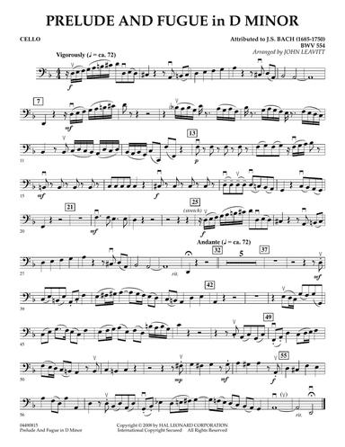 Prelude and Fugue in D Minor - Cello