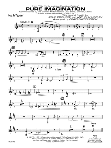 Pure Imagination (from Willy Wonka and the Chocolate Factory): 3rd B-flat Trumpet