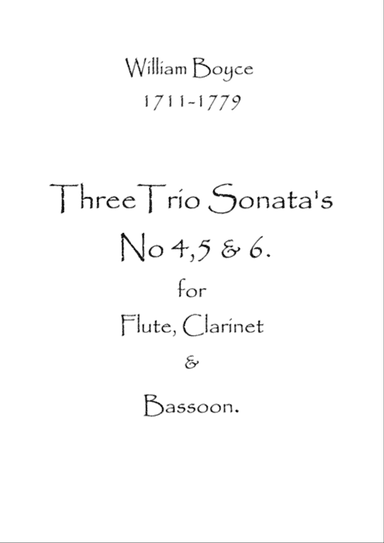 Three Trio Sonatas No.4,5 & 6