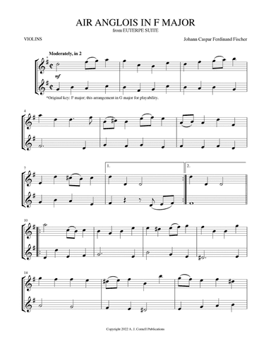 Air Anglois in F Major (from Euterpe Suite)