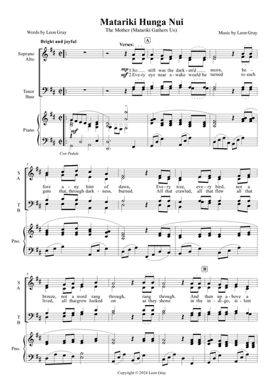 Matariki Hunga Nui (SATB Carol Version)