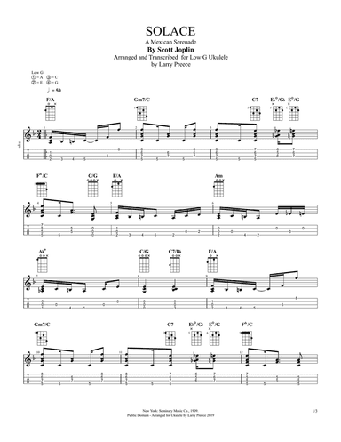 Solace (By Scott Joplin) for Fingerstyle Ululele