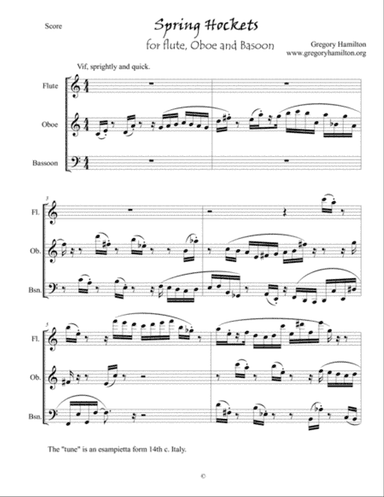 Spring Hockets for Flute, Oboe and Basoon