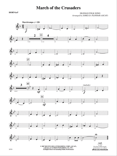 March of the Crusaders: 1st F Horn