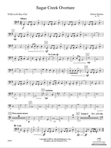 Sugar Creek Overture: (wp) E-flat Tuba B.C.