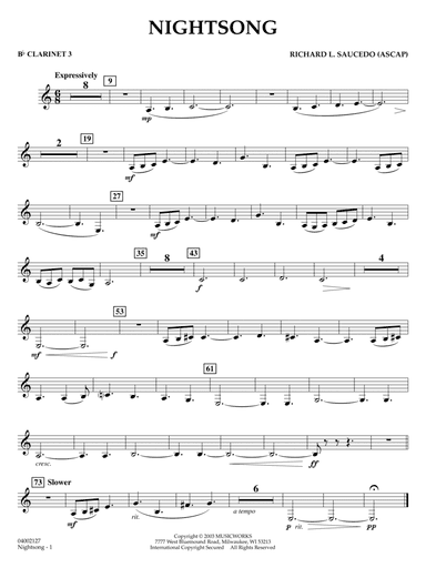 Nightsong - Bb Clarinet 3