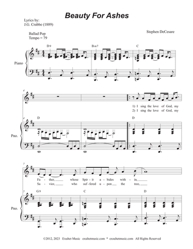 Beauty For Ashes (Vocal solo - High Key)