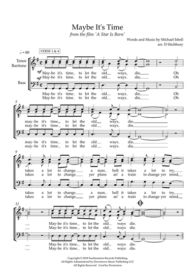 Maybe It's Time (arr. Dom Stichbury)