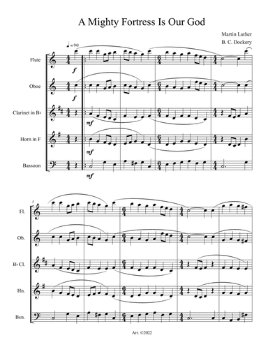 A Mighty Fortress is Our God (Woodwind Quintet)