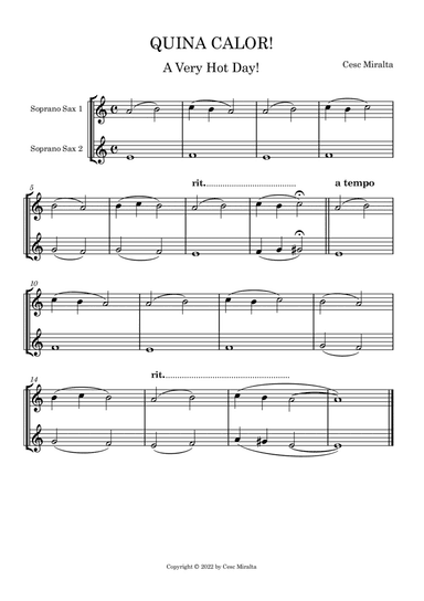QUINA CALOR! S. Sax Duet