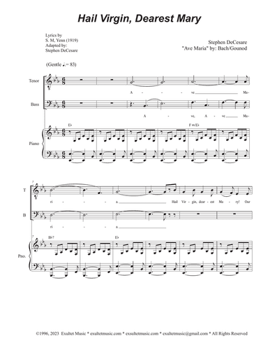 Hail Virgin, Dearest Mary (Duet for Tenor and Bass solo)