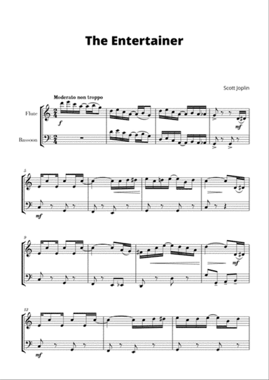 The Entertainer (for Flute and Bassoon)