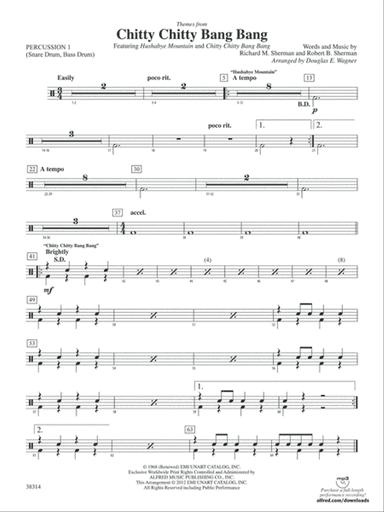 Chitty Chitty Bang Bang, Themes from: 1st Percussion