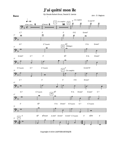 J'ai Quitte Mon Ile - Score Only