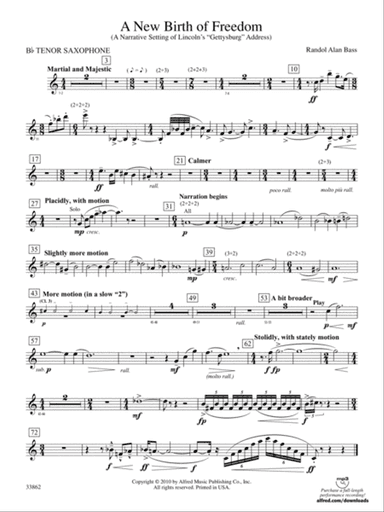 A New Birth of Freedom: B-flat Tenor Saxophone