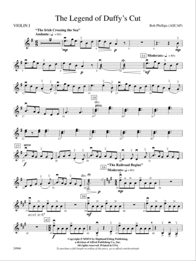The Legend of Duffy's Cut: 1st Violin