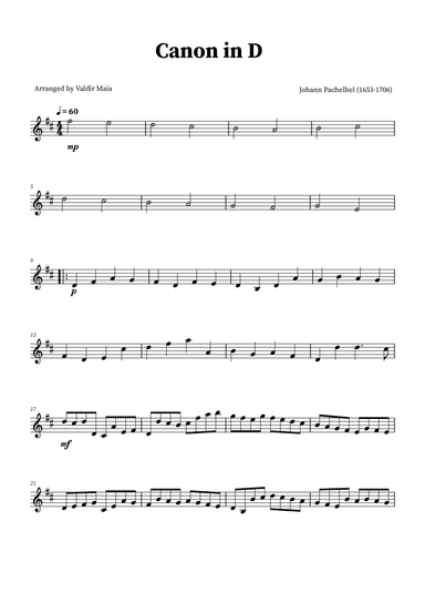 Canon in D - Violin Solo