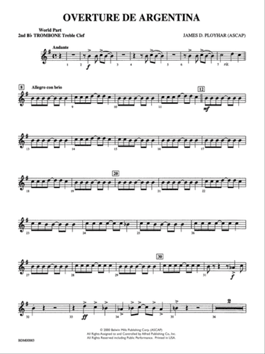 Overture de Argentina: WP 2nd B-flat Trombone T.C.