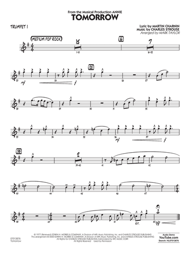 Tomorrow (from Annie) (arr. Mark Taylor) - Trumpet 1