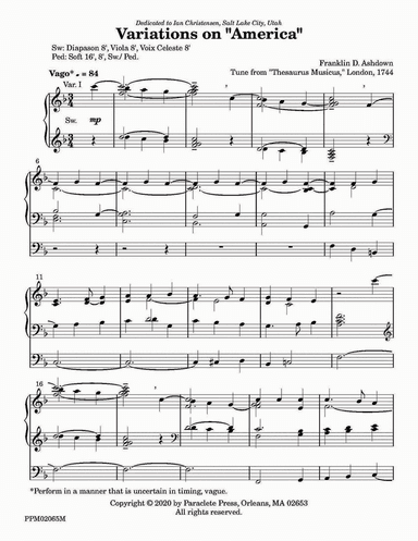 America Is Beautiful - Three Postludes for Patriotic Services and Concerts
