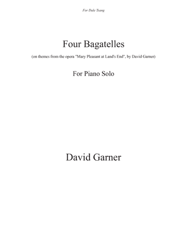 Four Bagatelles for Solo Piano