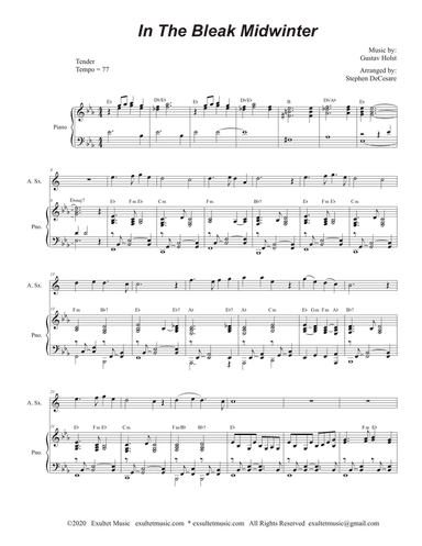 In The Bleak Midwinter (Alto Saxophone and Piano)