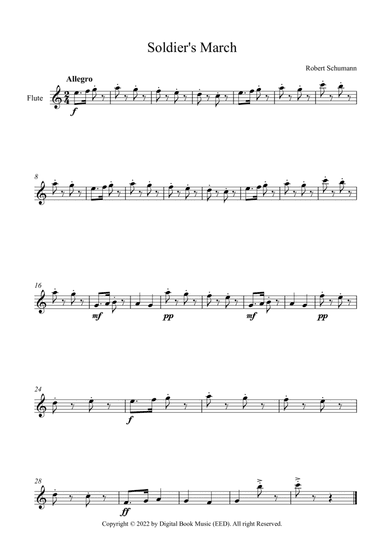 Soldier's March - Robert Schumann (Flute)