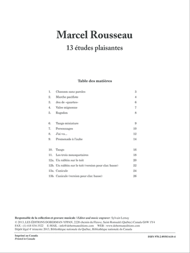 13 etudes plaisantes