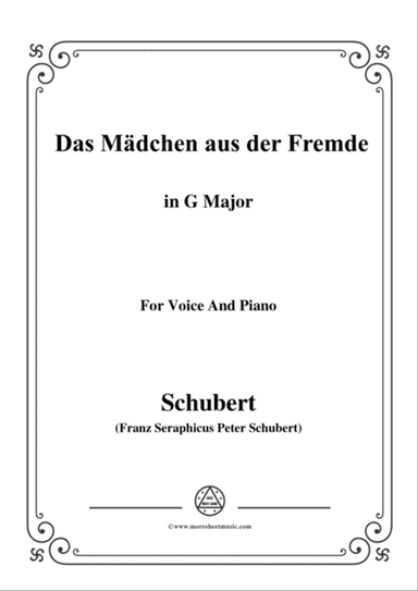 Schubert-Das Mädchen aus der Fremde,in G Major,for Voice&Piano