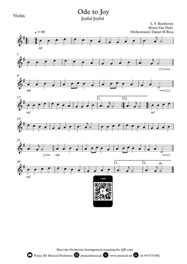 Ode to Joy - Joyful Joyful - Easy Violin