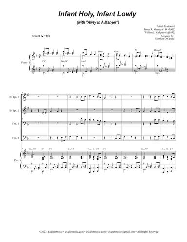 Infant Holy, Infant Lowly (with "Away In A Manger") (Brass Quartet and Piano - Alternate)
