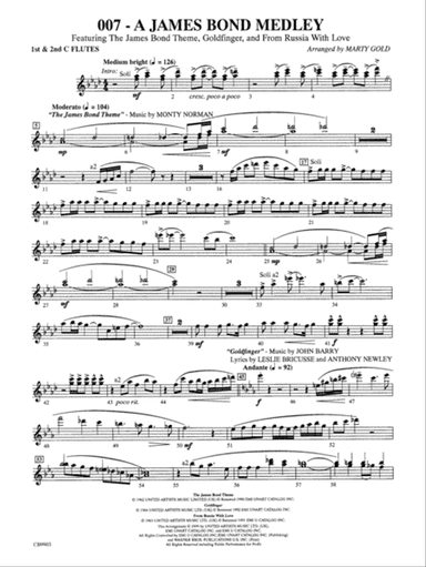007 -- A James Bond Medley: 1st & 2nd Flute