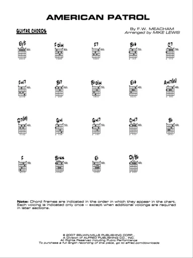 American Patrol: Guitar Chords