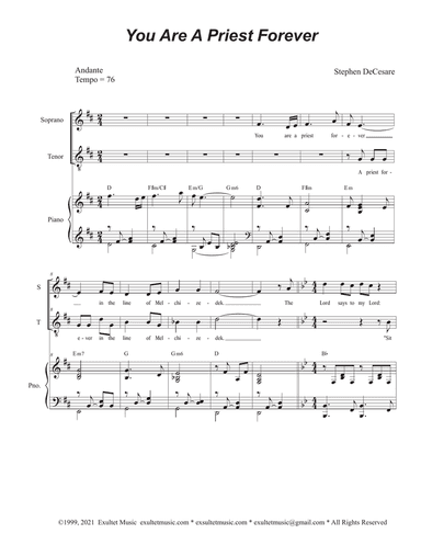 You Are A Priest Forever (Duet for Soprano and Tenor solo)