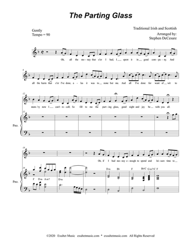 The Parting Glass (for Unison Choir)