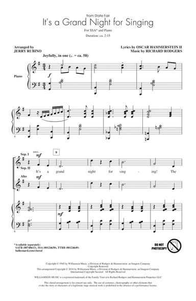 It's A Grand Night For Singing