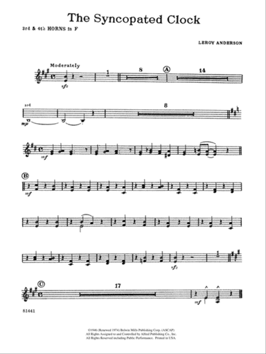 The Syncopated Clock: 3rd F Horn