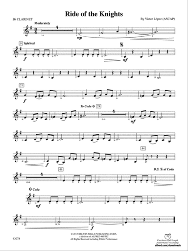 Ride of the Knights: 1st B-flat Clarinet