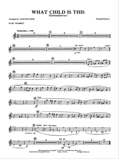 What Child Is This?: 1st B-flat Trumpet