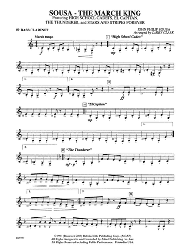 Sousa - The March King: B-flat Bass Clarinet
