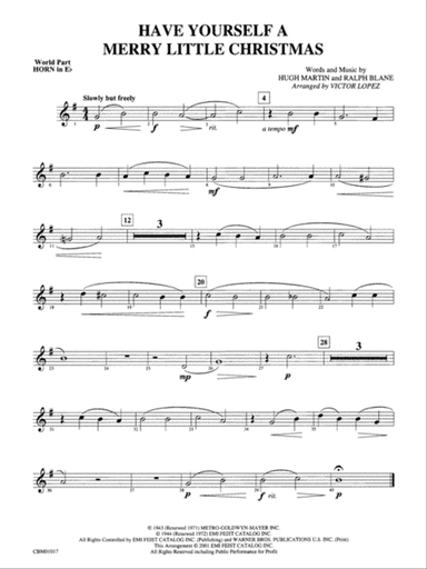Have Yourself a Merry Little Christmas: WP 1st Horn in E-flat