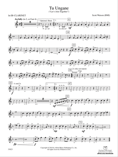 Tu Ungane: 1st B-flat Clarinet