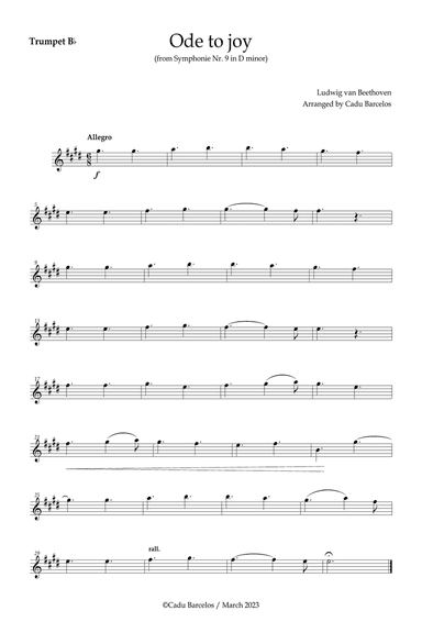 Ode to joy - Beethoven Trumpet
