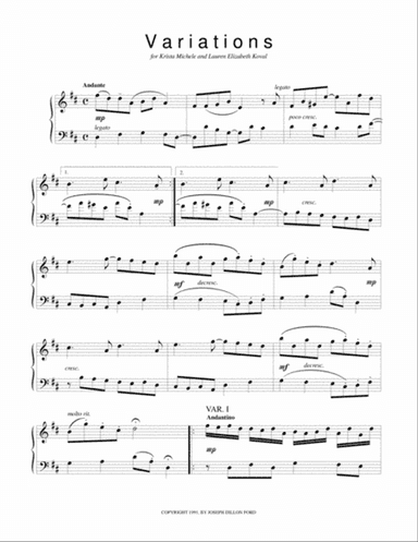 Variations on an Original Theme from Sonatinas and Other Pieces from the Viennese Sketchbook for pia